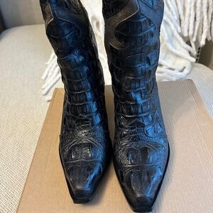 Veari Western Cowboy Boots Black